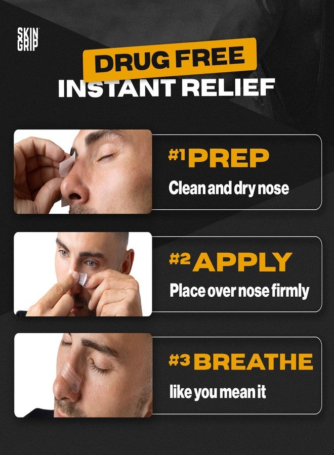 Skin Grip Nasal Strips for Snoring & Breathing – Instant Relief from Nasal Congestion, Drug-Free Snore Strips, All-Day Hold – Sleep Better, Exercise Stronger, Travel Confidently – 90-Day Supply, Clear - Image 5